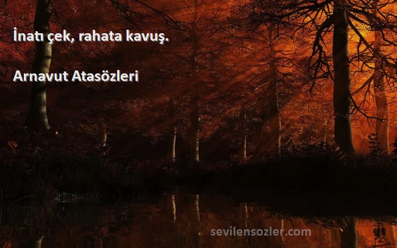 Arnavut Atasözleri - İnatı çek, rahata kavuş.