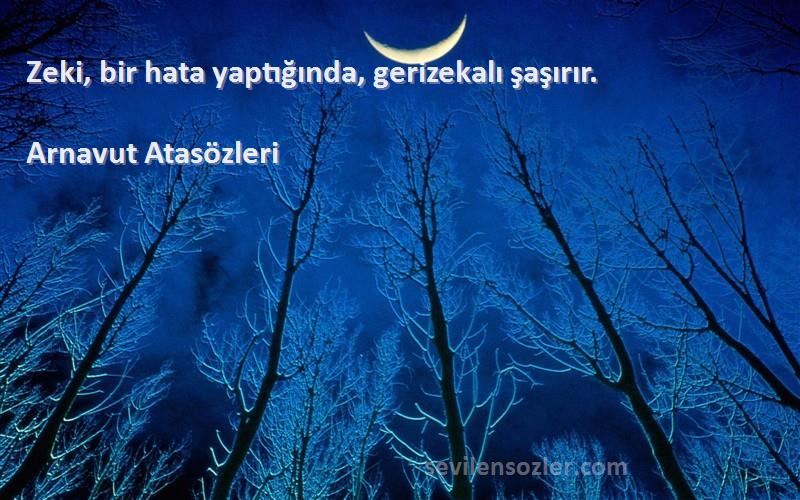 Arnavut Atasözleri - Zeki, bir hata yaptığında, gerizekalı şaşırır.