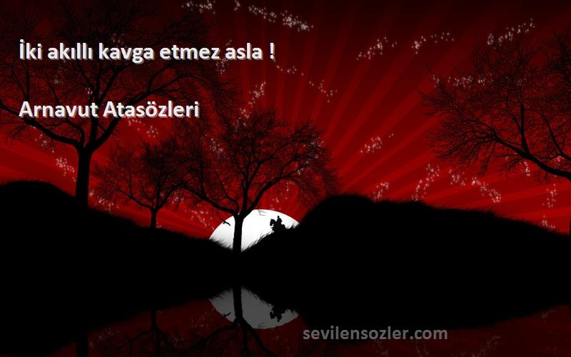 Arnavut Atasözleri - İki akıllı kavga etmez asla !