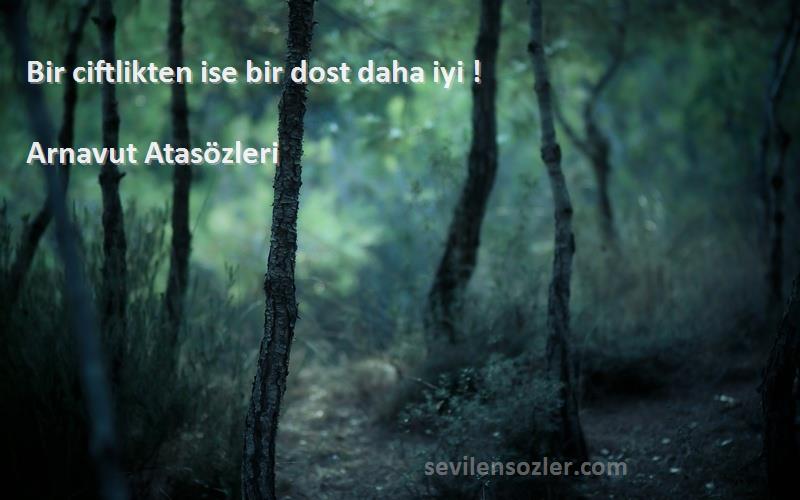 Arnavut Atasözleri - Bir ciftlikten ise bir dost daha iyi !