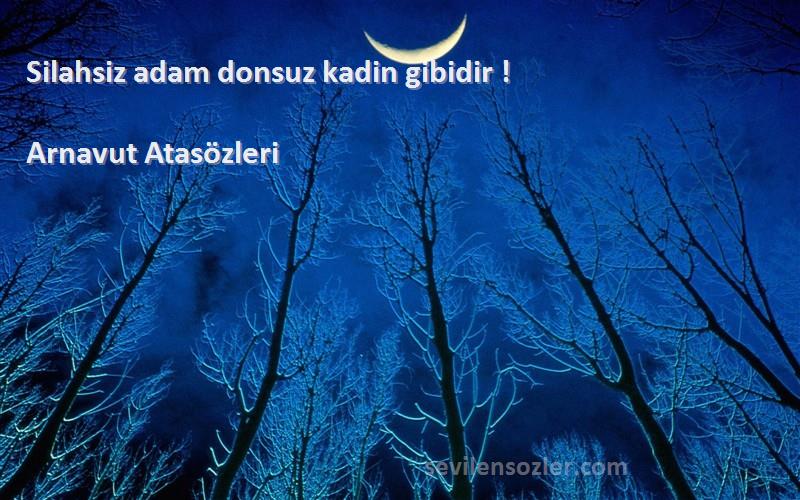 Arnavut Atasözleri - Silahsiz adam donsuz kadin gibidir !