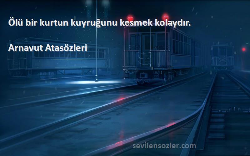 Arnavut Atasözleri - Ölü bir kurtun kuyruğunu kesmek kolaydır.