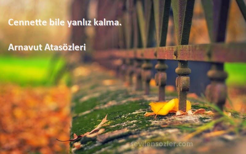 Arnavut Atasözleri - Cennette bile yanlız kalma.