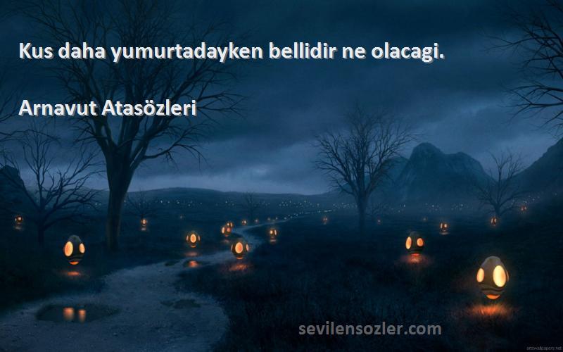 Arnavut Atasözleri - Kus daha yumurtadayken bellidir ne olacagi.