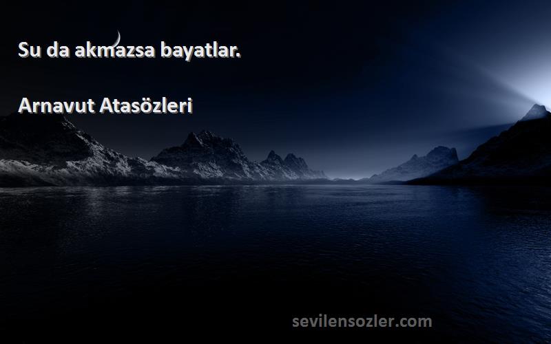 Arnavut Atasözleri - Su da akmazsa bayatlar.