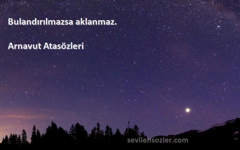 Arnavut Atasözleri - Bulandırılmazsa aklanmaz.