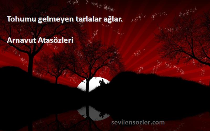 Arnavut Atasözleri - Tohumu gelmeyen tarlalar ağlar.