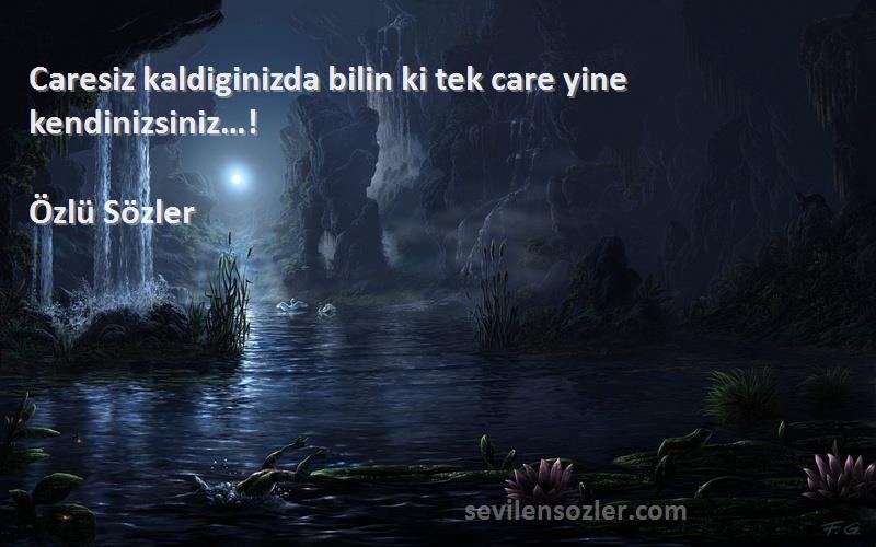 Özlü Sözler Sözleri 
Caresiz kaldiginizda bilin ki tek care yine kendinizsiniz…!