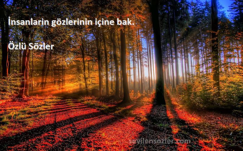 Özlü Sözler - İnsanlarin gözlerinin içine bak.