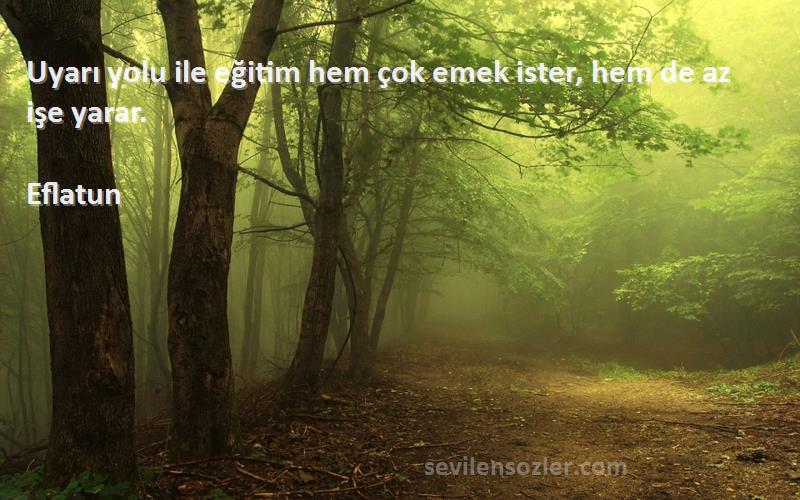 Eflatun - Uyarı yolu ile eğitim hem çok emek ister, hem de az işe yarar.