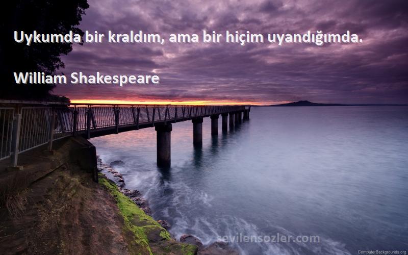 William Shakespeare - Uykumda bir kraldım, ama bir hiçim uyandığımda.