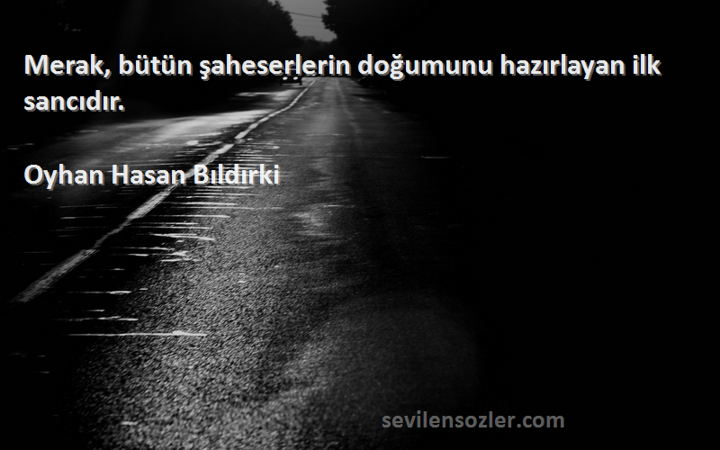 Oyhan Hasan Bıldırki - Merak, bütün şaheserlerin doğumunu hazırlayan ilk sancıdır.