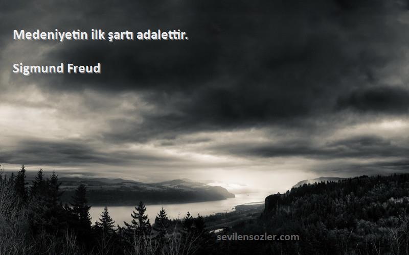 Sigmund Freud - Medeniyetin ilk şartı adalettir.