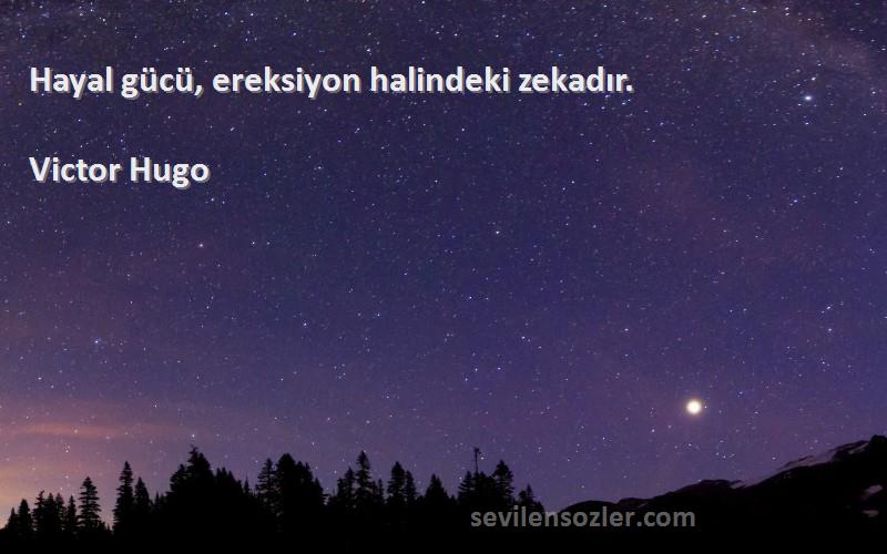 Victor Hugo - Hayal gücü, ereksiyon halindeki zekadır.