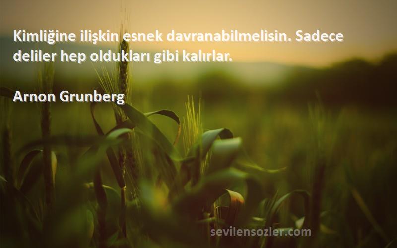 Arnon Grunberg - Kimliğine ilişkin esnek davranabilmelisin. Sadece deliler hep oldukları gibi kalırlar.