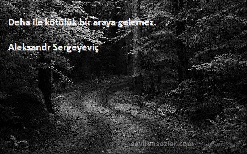 Aleksandr Sergeyeviç Sözleri 
Deha ile kötülük bir araya gelemez.