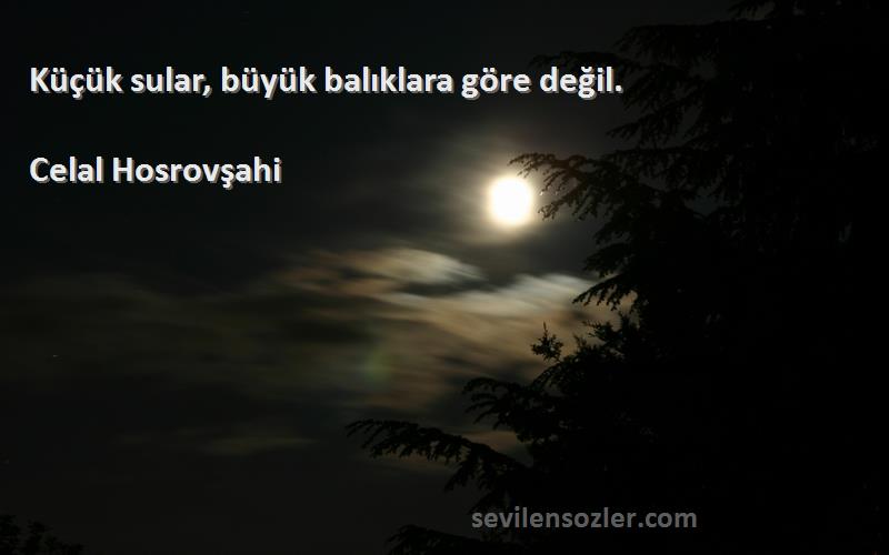 Celal Hosrovşahi - Küçük sular, büyük balıklara göre değil.