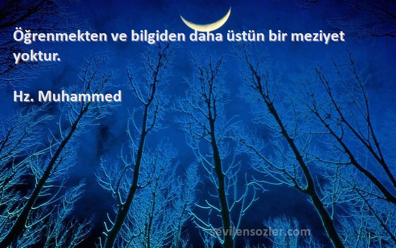 Hz. Muhammed - Öğrenmekten ve bilgiden daha üstün bir meziyet yoktur.