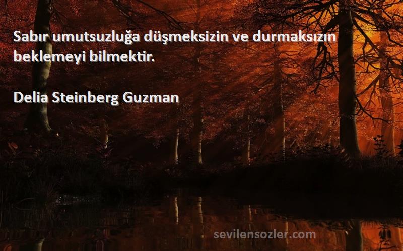 Delia Steinberg Guzman - Sabır umutsuzluğa düşmeksizin ve durmaksızın beklemeyi bilmektir.