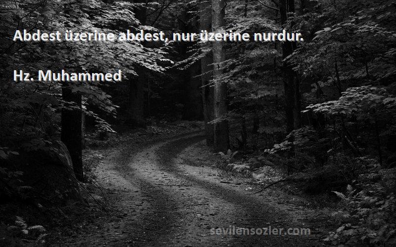 Hz. Muhammed Sözleri 
Abdest üzerine abdest, nur üzerine nurdur.