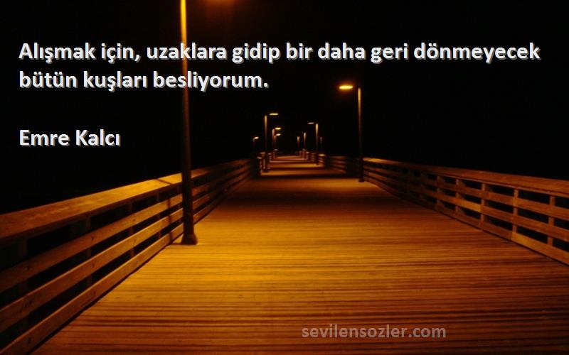 Emre Kalcı - Alışmak için, uzaklara gidip bir daha geri dönmeyecek bütün kuşları besliyorum.