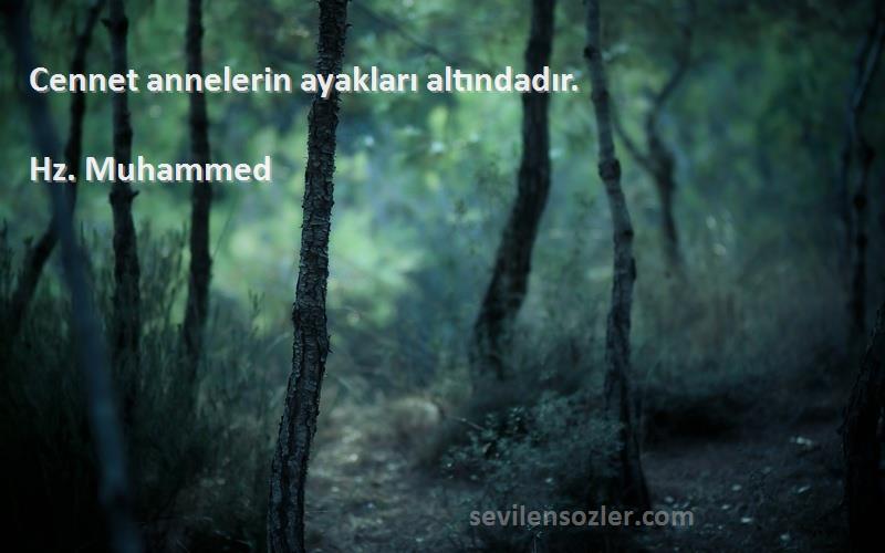 Hz. Muhammed Sözleri 
Cennet annelerin ayakları altındadır.