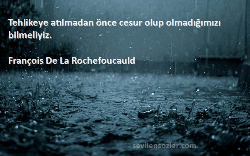 François De La Rochefoucauld - Tehlikeye atılmadan önce cesur olup olmadığımızı bilmeliyiz.