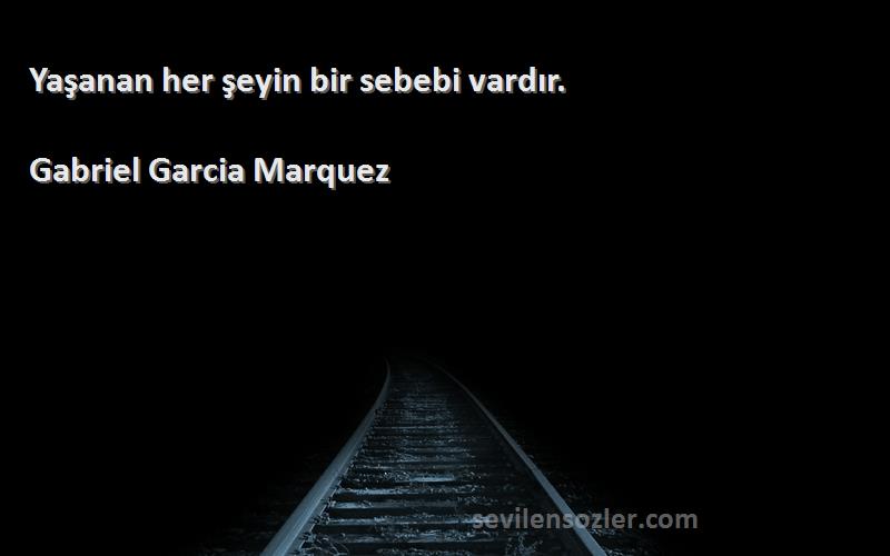 Gabriel Garcia Marquez - Yaşanan her şeyin bir sebebi vardır.
