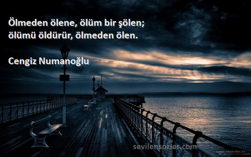 Cengiz Numanoğlu - Ölmeden ölene, ölüm bir şölen;
ölümü öldürür, ölmeden ölen.