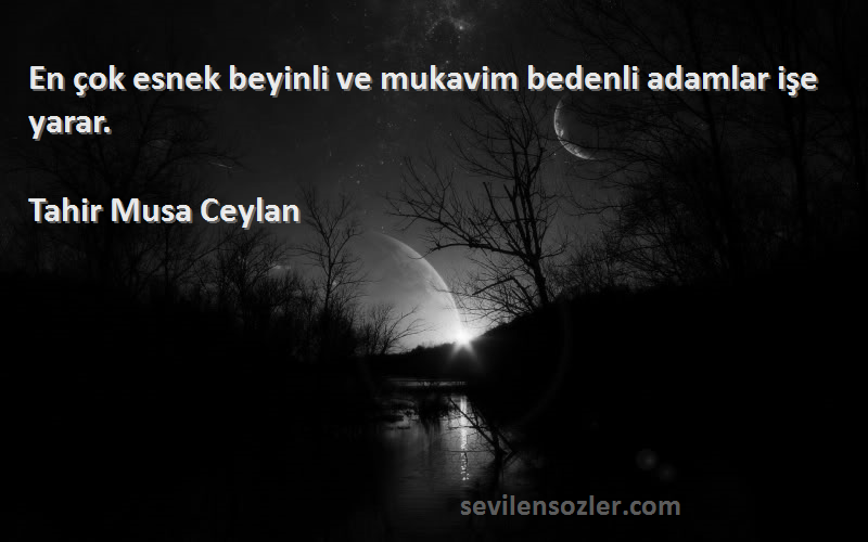 Tahir Musa Ceylan - En çok esnek beyinli ve mukavim bedenli adamlar işe yarar.