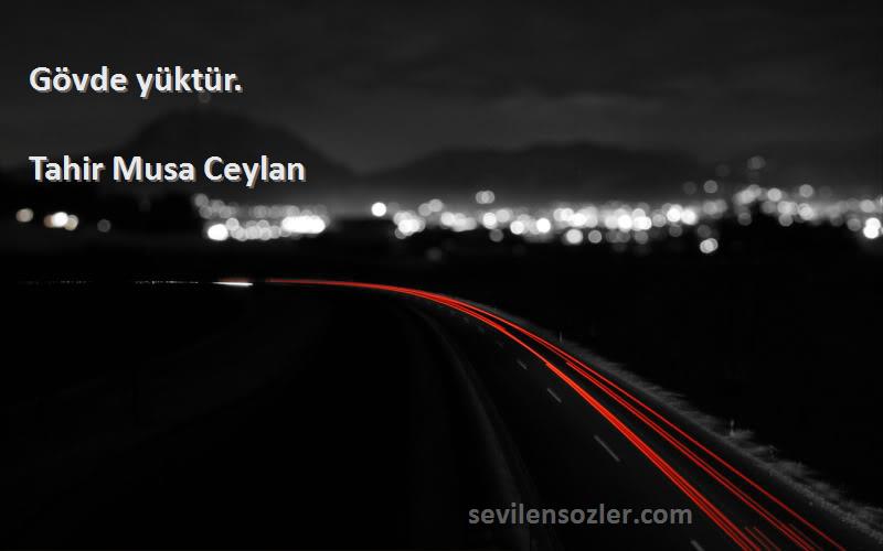 Tahir Musa Ceylan - Gövde yüktür.