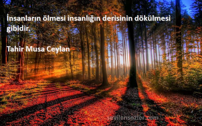 Tahir Musa Ceylan - İnsanların ölmesi insanlığın derisinin dökülmesi gibidir.