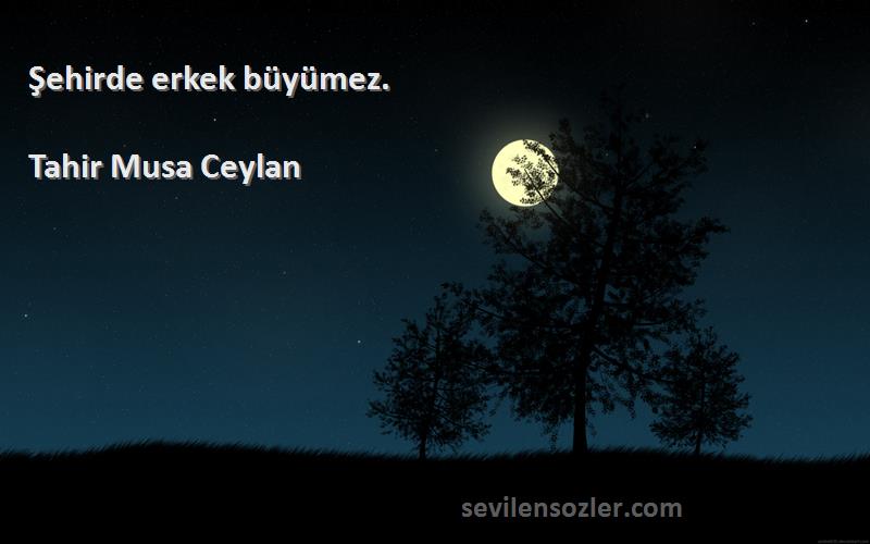 Tahir Musa Ceylan - Şehirde erkek büyümez.