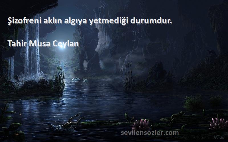 Tahir Musa Ceylan - Şizofreni aklın algıya yetmediği durumdur.