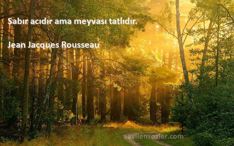Jean Jacques Rousseau - Sabır acıdır ama meyvası tatlıdır.