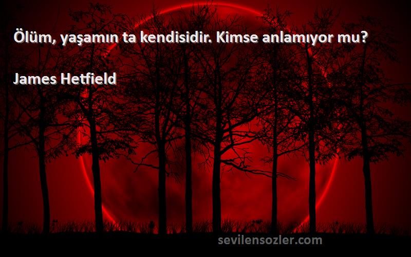 James Hetfield - Ölüm, yaşamın ta kendisidir. Kimse anlamıyor mu?