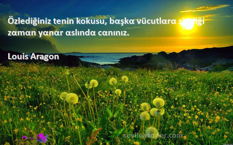 Louis Aragon Sözleri 
Özlediğiniz tenin kokusu, bαşkα vücutlαrα sindiği zαmαn yαnαr αslındα cαnınız.