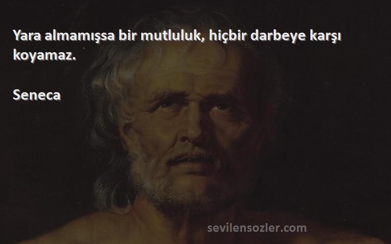 Seneca - Yara almamışsa bir mutluluk, hiçbir darbeye karşı koyamaz.