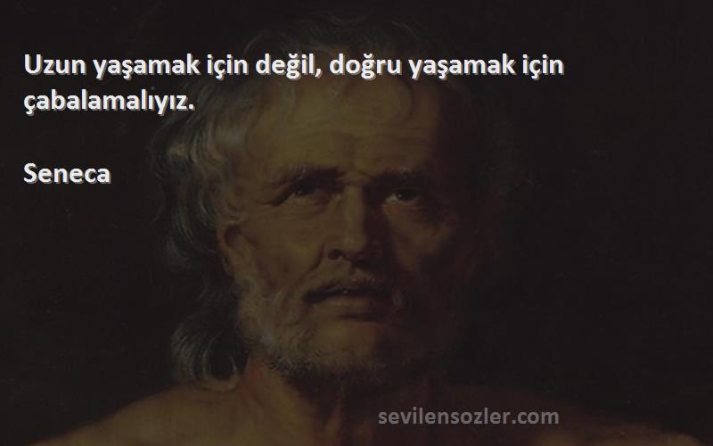 Seneca - Uzun yaşamak için değil, doğru yaşamak için çabalamalıyız.