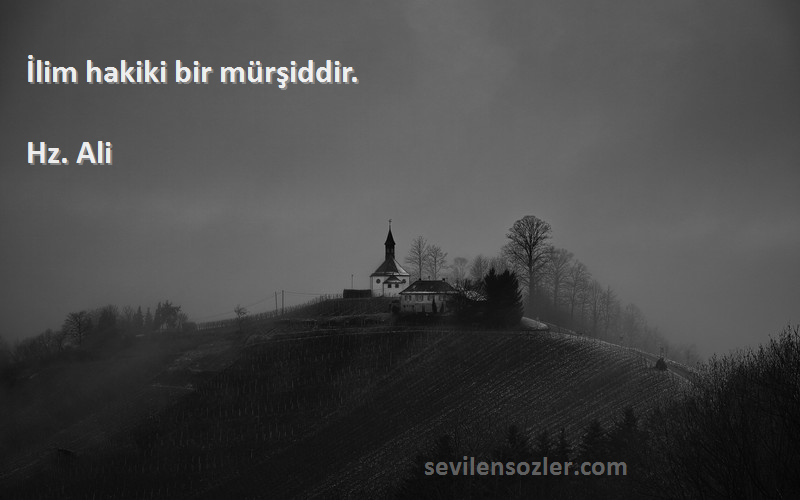 Hz. Ali - İlim hakiki bir mürşiddir.