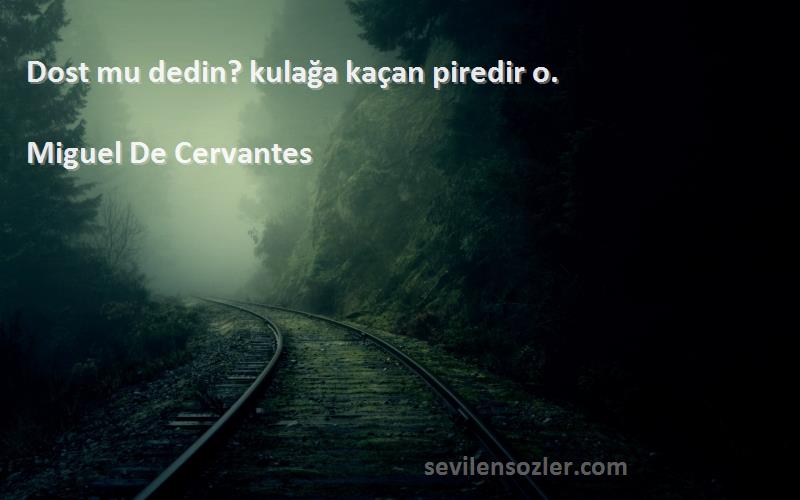 Miguel De Cervantes Sözleri 
Dost mu dedin? kulağa kaçan piredir o.