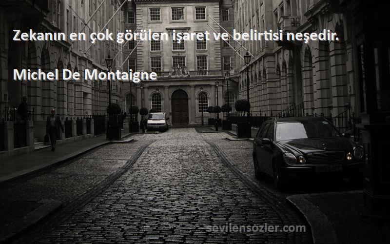 Michel De Montaigne - Zekanın en çok görülen işaret ve belirtisi neşedir.