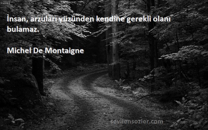 Michel De Montaigne - İnsan, arzuları yüzünden kendine gerekli olanı bulamaz.