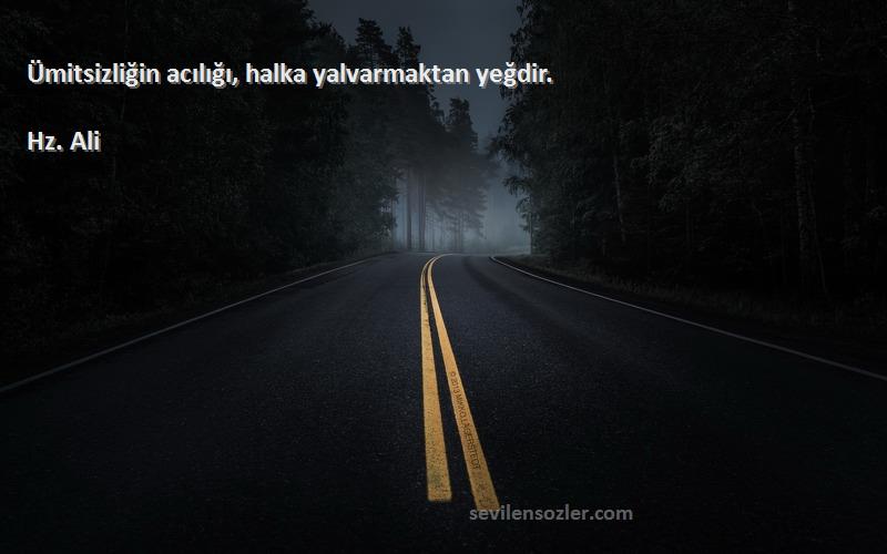 Hz. Ali - Ümitsizliğin acılığı, halka yalvarmaktan yeğdir.