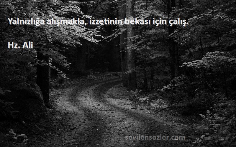 Hz. Ali - Yalnızlığa alışmakla, izzetinin bekası için çalış.