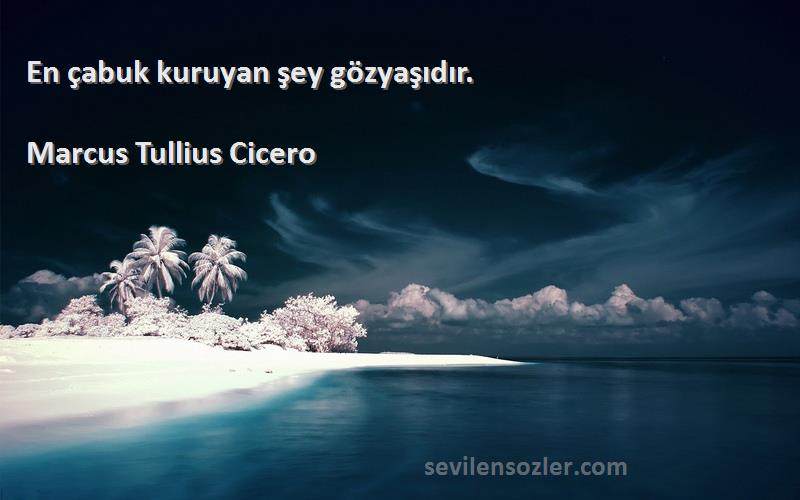 Marcus Tullius Cicero Sözleri 
En çabuk kuruyan şey gözyaşıdır.