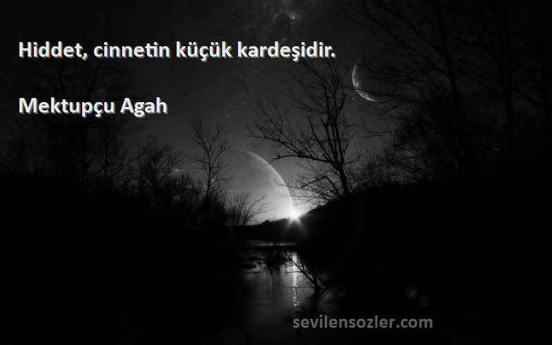 Mektupçu Agah - Hiddet, cinnetin küçük kardeşidir.