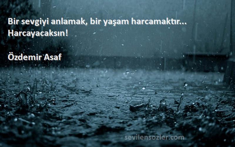 Özdemir Asaf - Bir sevgiyi anlamak, bir yaşam harcamaktır... Harcayacaksın!