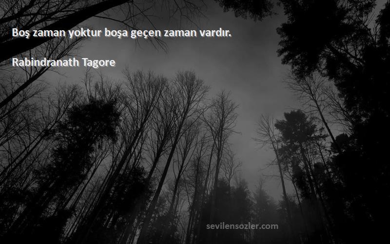 Rabindranath Tagore Sözleri 
Boş zaman yoktur boşa geçen zaman vardır.
