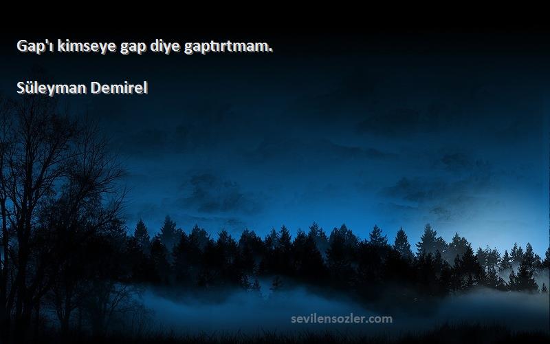Süleyman Demirel - Gap'ı kimseye gap diye gaptırtmam.